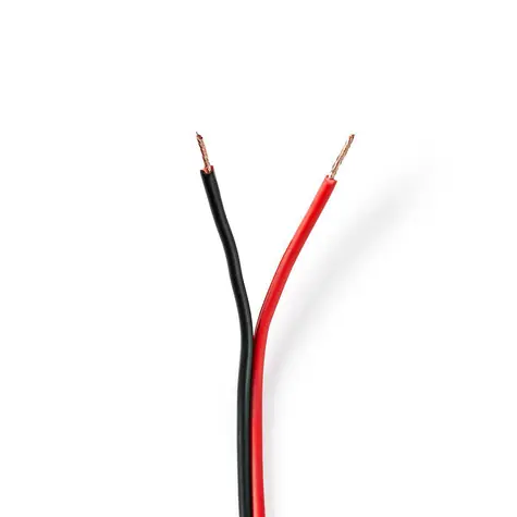Nedis Repro kabel 2x 0.75 mm2 černá-červená / Měď / 100.0 m / Kulatý / PVC  