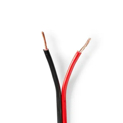 Nedis Repro kabel 2x 1.50 mm2 černá-červená / Měď / 100.0 m / Kulatý / PVC  