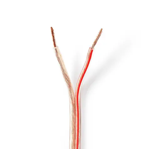 Nedis Repro kabel 2x 2.50 mm2 transparentní / Měď / 100.0 m / Kulatý / PVC  