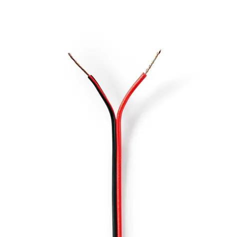 Nedis Repro kabel 2x 0.50 mm2 černá- červená / CCA / 100.0 m / Kulatý / PVC  