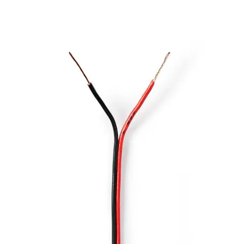 Nedis Repro kabel 2x 0.35 mm2 černá-červená / CCA / 100.0 m / Kulatý / PVC  