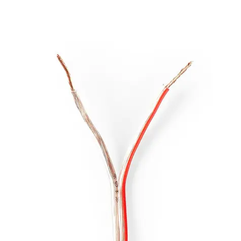 Nedis Repro kabel 2x 0.75 mm2 transparentní / CCA / 15.0 m / Kulatý / PVC   