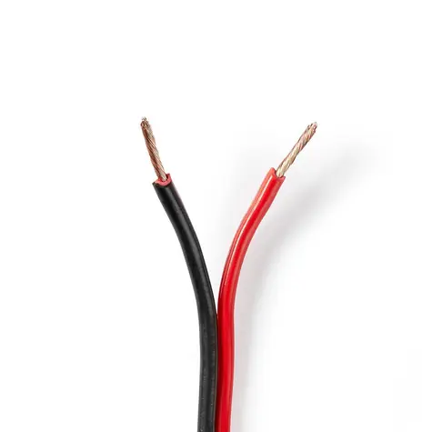 Nedis Repro kabel 2x 1.50 mm2 černá-červená / CCA / 100.0 m / Kulatý / PVC   