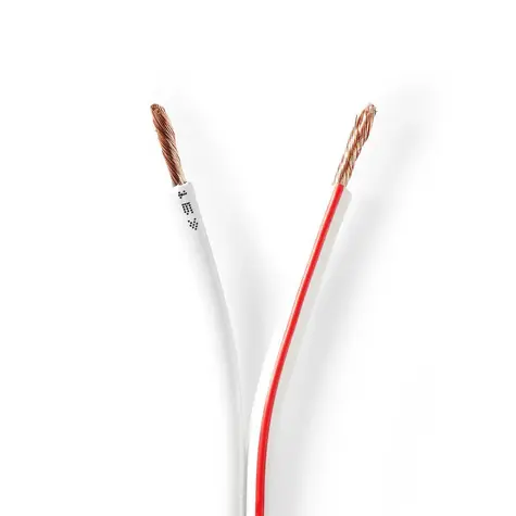 Nedis Repro kabel 2x 2.50 mm2 bílá / CCA / 100.0 m / Kulatý / PVC  
