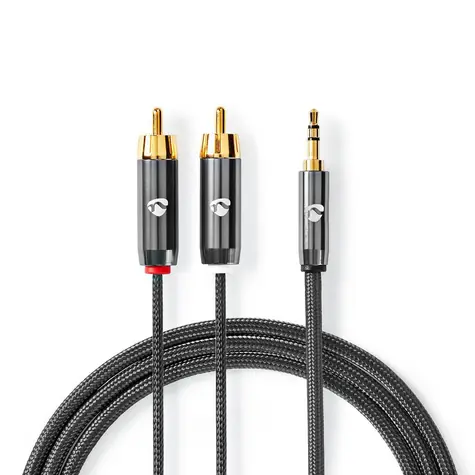 Nedis Stereo Audio kabel jack 3.5 mm (M) - 2x RCA (M) 2.00 m šedá