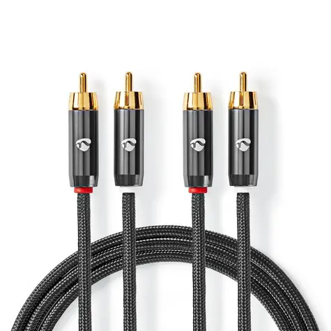 Nedis Stereo Audio kabel 2x RCA (M) - 2x RCA (M) 5.00 m šedá 