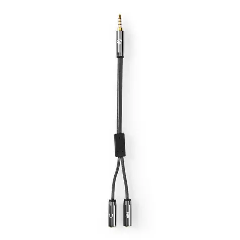 Nedis Stereo Audio kabel jack 3.5 mm jack (M) - 2x jack 3.5mm (F) 0.20 m šedá 