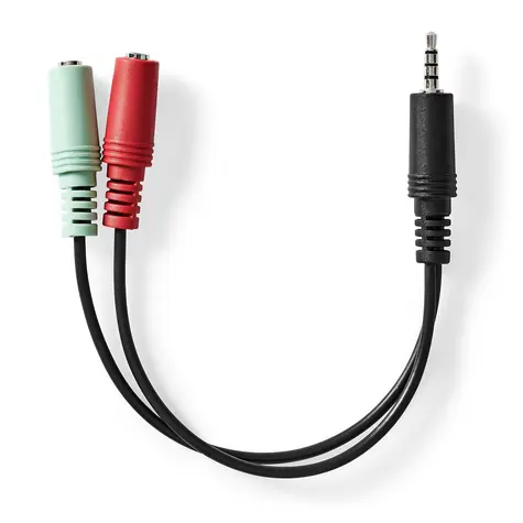 Nedis Stereo Audio kabel jack 3.5 mm (M) - 2x jack 3.5mm (F) 0.20 m antracit