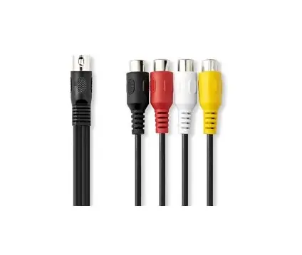 Nedis DIN Audio kabel DIN 5pinová (M) - 4x RCA (F) 0.20 m černá 