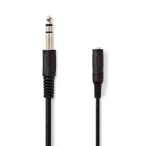 Nedis Stereo Audio kabel jack 6.35 mm (M) - jack 6.35 mm (F) 5.00 m černá