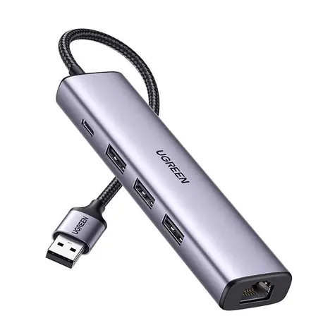 UGREEN CM475 Dokovací stanice stříbrná / 3x USB 3.0 / RJ45 / USB-C