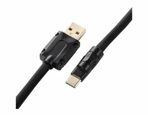 Sharkoon SGK50 Aviator Kabel černá / spirálový kabel USB-A (M) - USB-C (M) / 1.85m