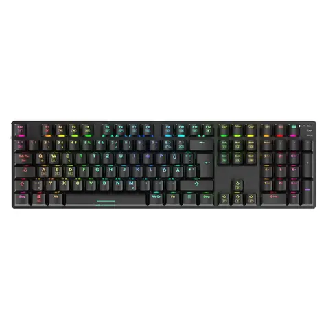 Sharkoon Skiller SGK36W černá / herní bezdrátová klávesnice / mechanická / Huano Red / 2.4GHz / USB-C / DE Layout