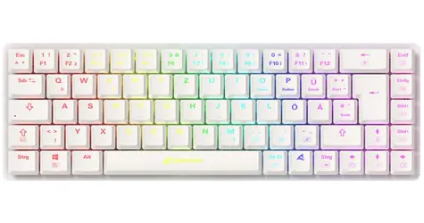 Sharkoon PureWriter W65 bílá / bezdrátová klávesnice / mechanická / Kailh Choc V2 Brown / 2.4GHz / USB / DE