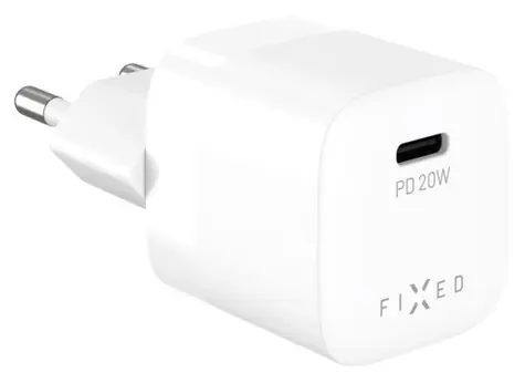 FIXED Síťová nabíječka Mini s USB-C výstupem a podporou PD 20W bílá