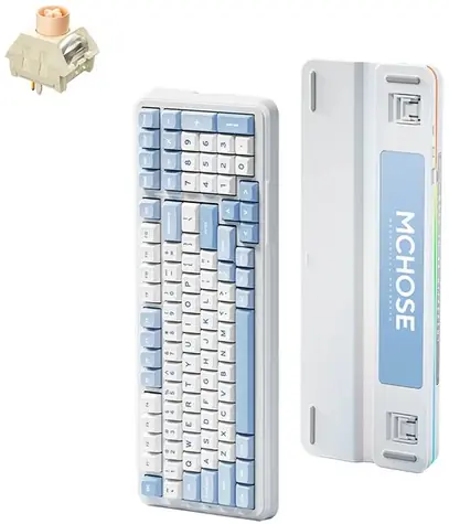 MCHOSE MC-K99 Icy Creamsicle modrá / herní bezdrátová klávesnice / mechanická / Icy Creamsicle / 2.4GHz / BT / US Layout