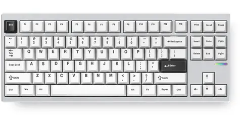 MCHOSE GX87 Ultra Vintage bílá / herní bezdrátová klávesnice / mechanická / Vintage White / 2.4GHz / BT / US Layout