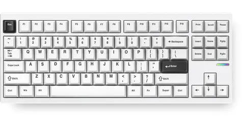 MCHOSE GX87 Ultra Vintage šedá / herní bezdrátová klávesnice / mechanická / Vintage White / 2.4GHz / BT / US Layout