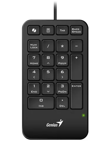 GENIUS NumPad 125 černá / Drátová numerická klávesnice / USB-C / slim design