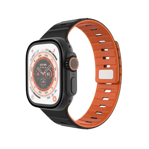 FIXED Magnetický řemínek Silicone Magnetic Strap pro Apple Watch 44/45/46/49mm černý