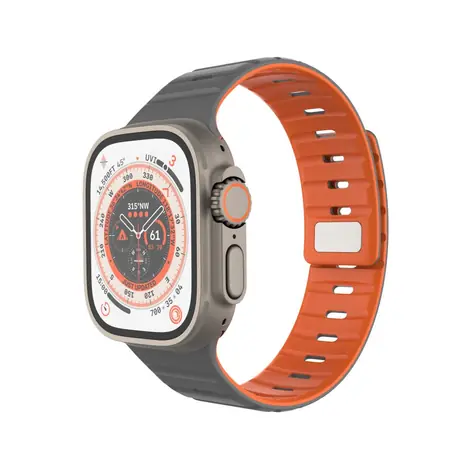 FIXED Magnetický řemínek Silicone Magnetic Strap pro Apple Watch 44/45/46/49mm světle šedý