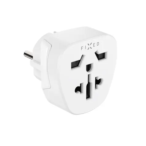 FIXED Adaptér EU Adapter 2 pro zapojení UK US AUS zařízení do EU zásuvek bílý