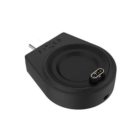 FIXED Nabíjecí USB-C adaptér pro smartwatch Garmin Fenix 5/6/7/7X/8 Epix Venu 2/3/3S Vívoactive 3/4/5 černý