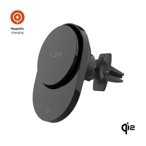 FIXED Držák do auta s bezdrátovým nabíjením MagAir s podporou uchycení MagSafe a standardem Qi2 15W černý