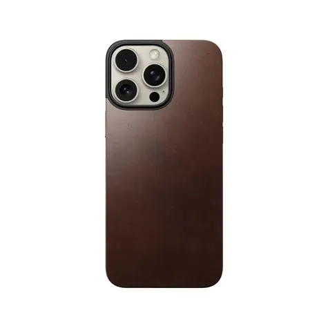 Nomad Magnetic Leather Back Kožený kryt pro Apple iPhone 16 Pro Max hnědá