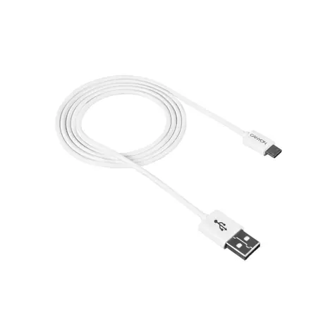 CANYON Nabíjecí kabel microUSB - USB 2.0 / 1m / bílá