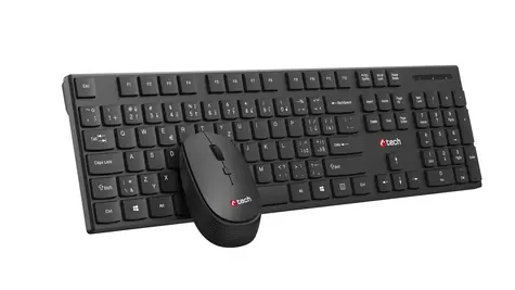 C-TECH WLKMC-03 černá / bezdrátový combo set s myší / CZ/SK / USB
