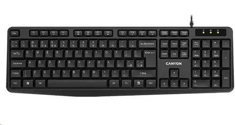 CANYON CNE-CKEY01-CS černá / klasická USB klávesnice / omývatelná / CZ/SK layout  