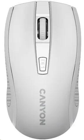 CANYON CNE-CMSW07W bílá / optická bezdrátová myš / 800/1200/1600 dpi / 4 tlačítka / USB 2.4 Ghz / 1xAA 