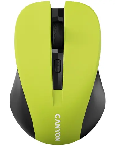 CANYON CNE-CMSW1Y žlutá / optická bezdrátová myš / 800/1000/1200 dpi / 4 tlačítka / USB 2.4 Ghz / 2xAAA 