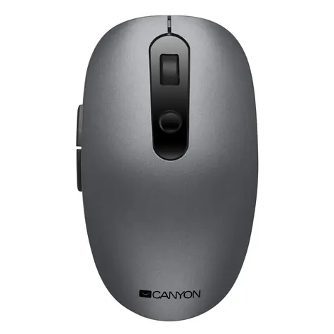 CANYON CNS-CMSW09DG šedá / optická bezdrátová myš / 800/1000/1200/1600 dpi / 6 tlačítek / USB 2.0 / 2.4GHz / 1x AA