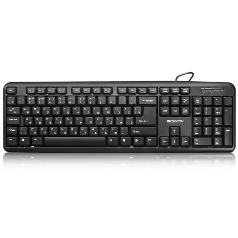 CANYON CNE-CKEY01-RU černá / klasická USB klávesnice / omývatelná / RU layout  