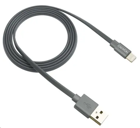 CANYON CNS-MFIC2DG / nabíjecí kabel / Lightning / 1m / šedá