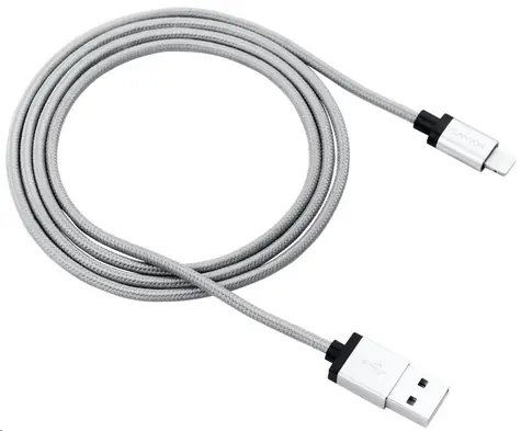 CANYON CNS-MFIC3DG šedá / nabíjecí kabel / USB 2.0 - Lightning / opletený / 1m