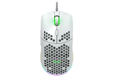 CANYON PUNCHER GM-11 bílá / Herní optická drátová myš / až 4200 DPI / 7 tlačítek / USB-A / RGB / 1.65 m