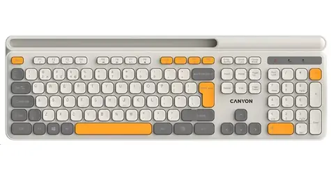CANYON HKB-W03 béžová / bezdrátová klávesnice / 2.4 Ghz / 105 kláves / CZ/SK layout / 1x AAA