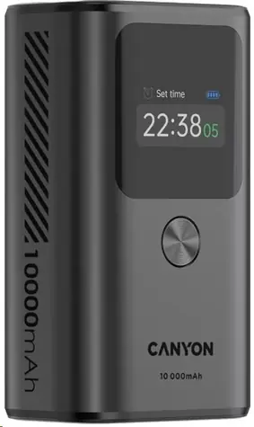 CANYON CNS-CPB130DG šedá / Powerbanka / 10000mAh / PD30W / TFT displej / 1x USB-A / 2x USB-C