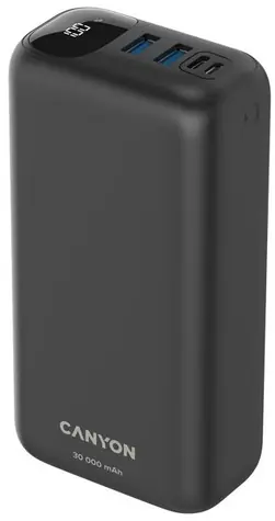 CANYON CNE-CPB301B černá / Powerbanka / 30000mAh / QC 3.0 & PD 20W / 1x USB-C / 2x USB-A