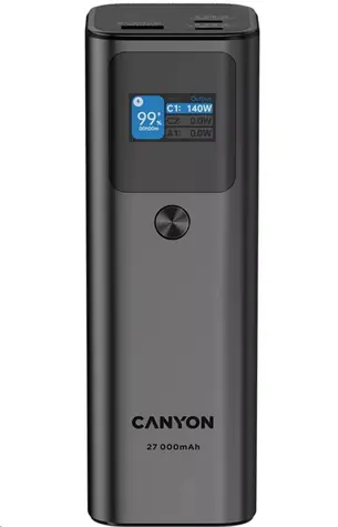 CANYON CNE-CPB2010DG šedá / Powerbanka / 27000mAh / PD 140W / 2x USB-C / 1x USB-A