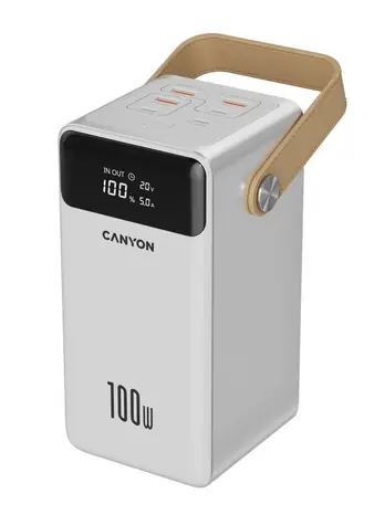 CANYON CNS-CPB610W bílá / Powerbanka / 60000mAh / PD 100W / 3x USB-A / 4x USB-C