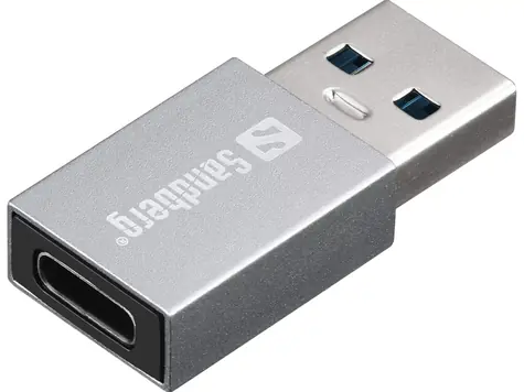 Sandberg adaptér USB-A na USB-C stříbrná