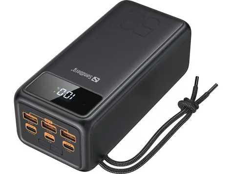 Sandberg Powerbanka 50000mAh černá / PD 130W / svítilna / 3x USB-C & 3x USB-A