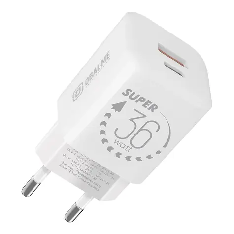 OBAL:ME GaN Cestovní Nabíječka USB-A + USB-C 36W White
