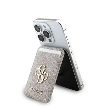 Guess 4G Metal Logo MagSafe Cardslot Peněženka se Stojanem Pink
