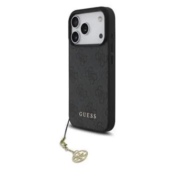 Guess 4G Charm Zadní Kryt pro iPhone 17 Pro Tone on Tone Grey