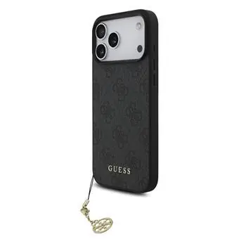 Guess 4G Charm Zadní Kryt pro iPhone 17 Pro Max Tone on Tone Grey